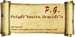 Polyákovits Gracián névjegykártya